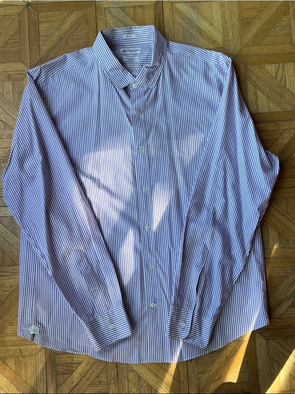 Men's Purple Stripe Button-Down Shirt - Classic Tailored Fit